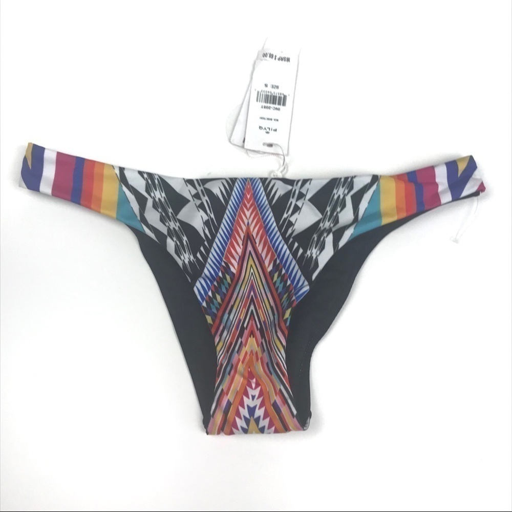 PilyQ Geometric Swim Bikini Bottom Small